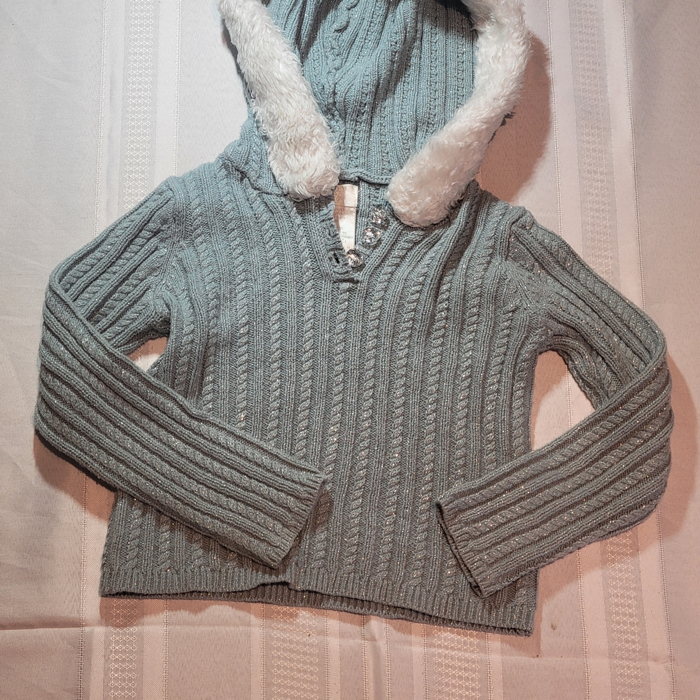 Cozy Gray Hooded Kids Sweater